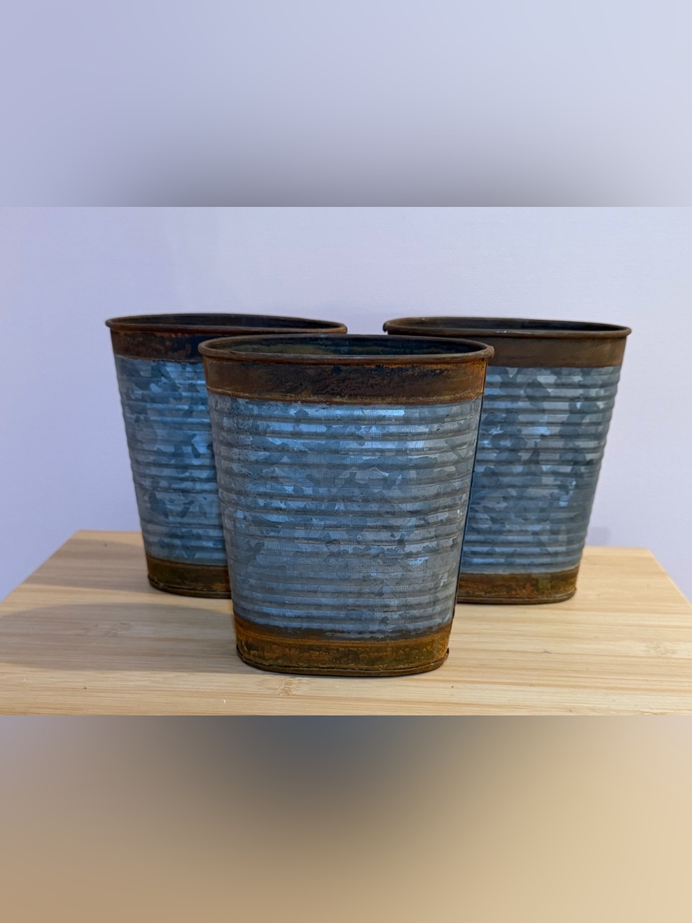 Farmhouse Galvanized Metal Vase Set
